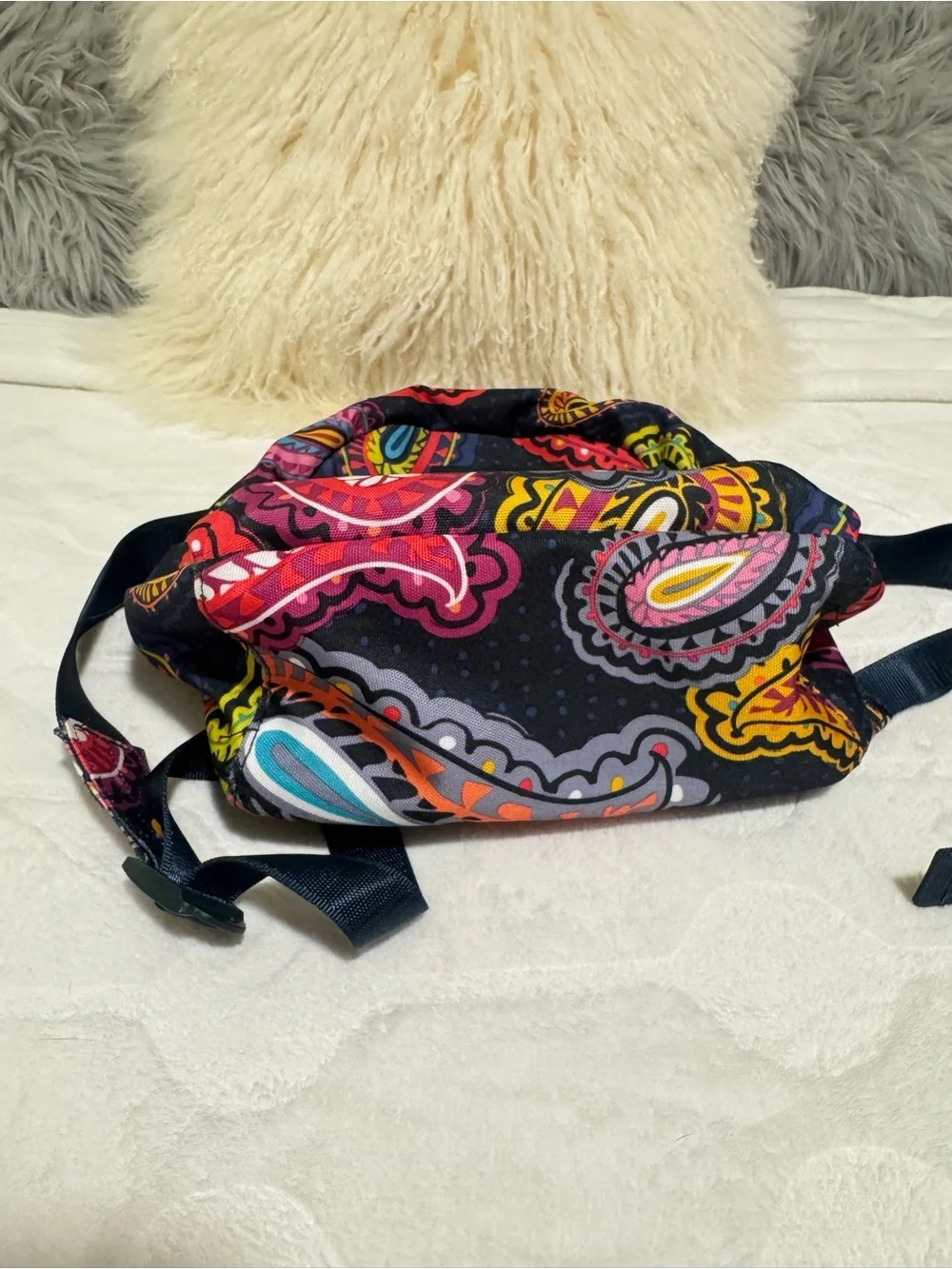 Vera Bradley Paisley pattern Mini Lighwright Backpack with Multicolor Accents